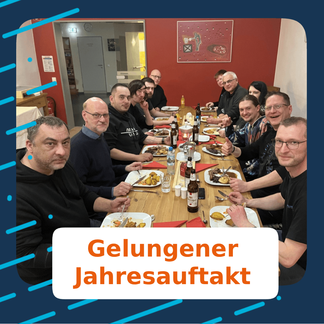 Das Team der ITSON GmbH sitzt beim gemeinsamen Abendessen während der internen Jahresauftaktfeier 2026 zusammen.